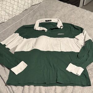Men's Green and White Casual Shirt